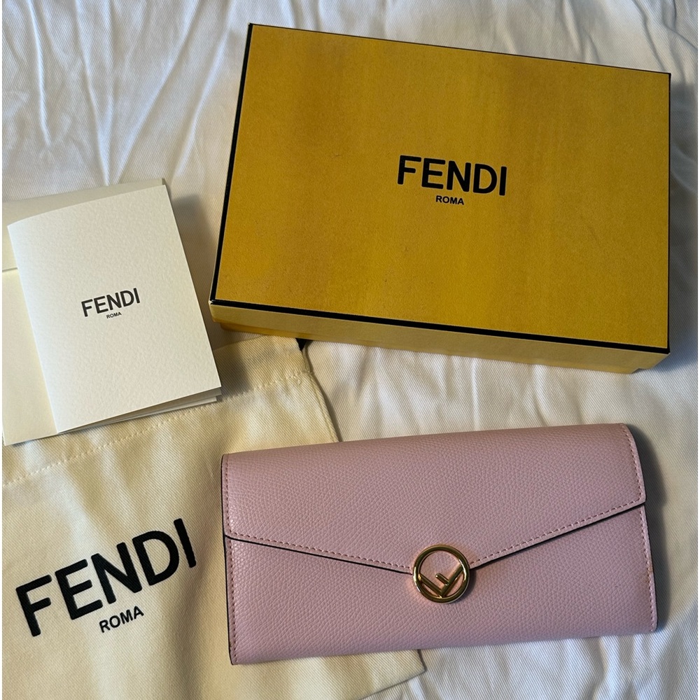 Fendi Continental Pink Leather Wallet